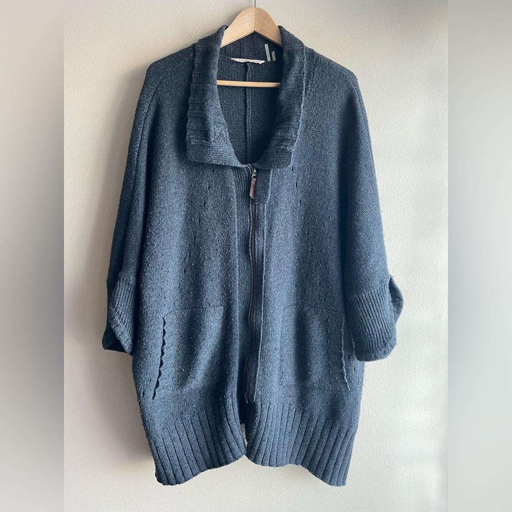 Soft Surroundings Women Dark Gray Chunky Cardigan Size S/M